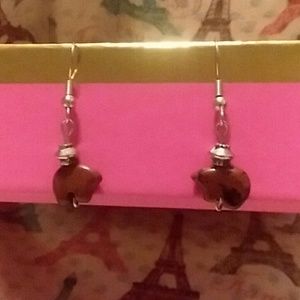 made by me Jewelry - Bear Earrings Southwestern Style Tigers Eye Stone made by me Jewelry - Bear Earrings Southwestern Style Tigers Eye Stone